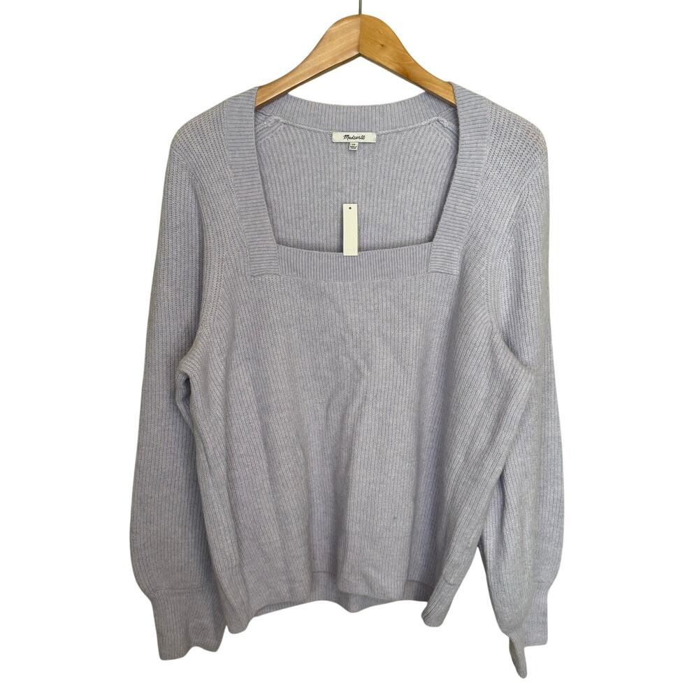 NEW Madewell Plus Melwood Square-Neck Pullover Sweater in Coziest Yarn Size 2X